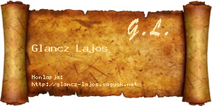 Glancz Lajos névjegykártya